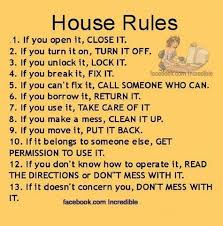 House rules sign