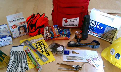 Earthquake supplies kit